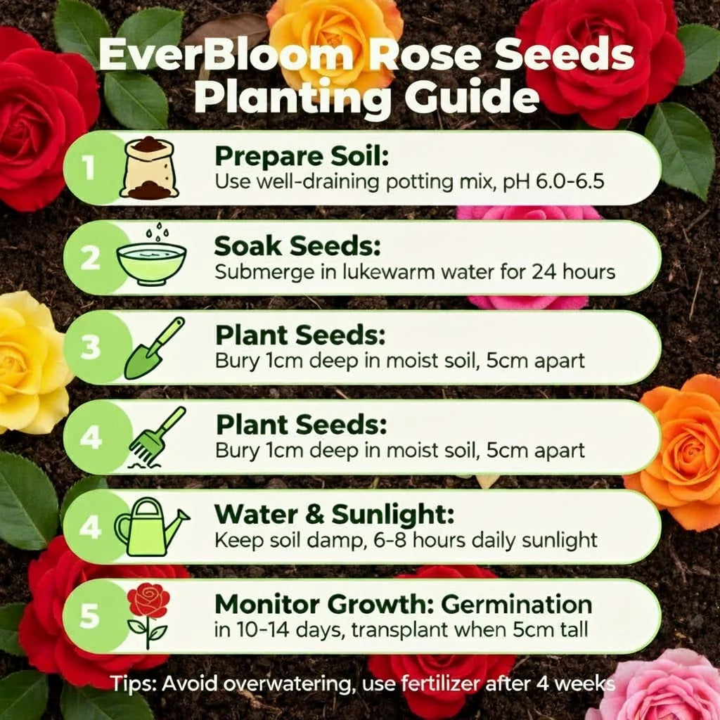 Ever Bloom Climbing Rose Seeds With Plant Booster (Pack Of 2)