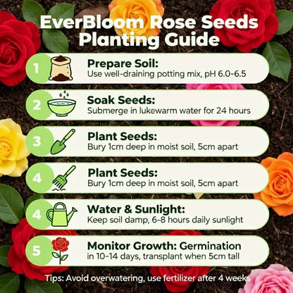 Ever Bloom Climbing Rose Seeds With Plant Booster (Pack Of 2)
