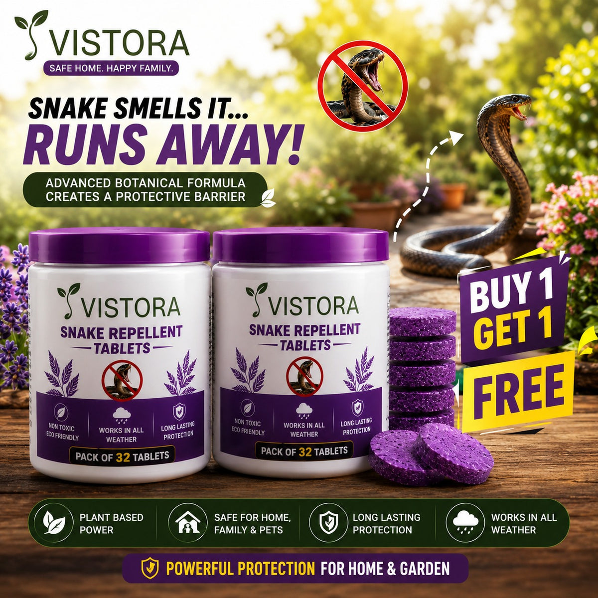 Powerful Protection Snake Repellent Tablets (Buy 1 Get 1 Free)
